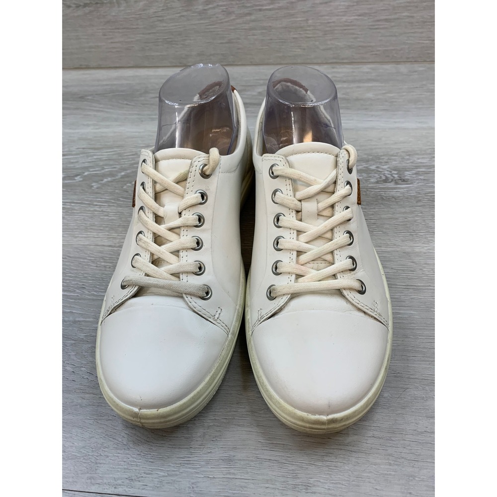 Ecco Soft 7 Women's White Leather Low Top Sneakers US 9-9.5 Comfort Shoes - Picture 2 of 10